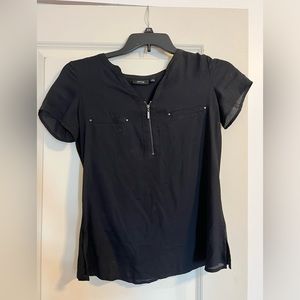 Apt 9 Black Zip Up Blouse - size XS